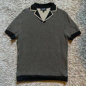 Express Geo Print Short Sleeve Sweater Polo Size Small